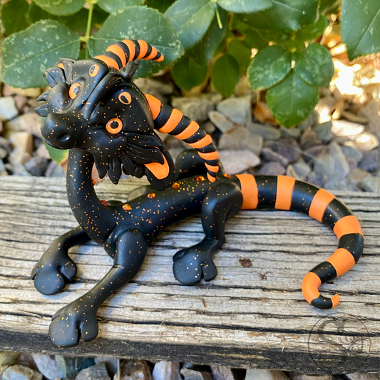 Black and Orange Striped Dragon