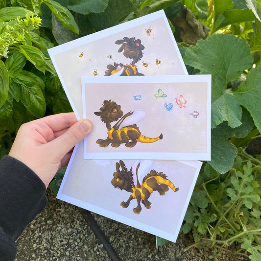 Bee Dragon Postcard Prints